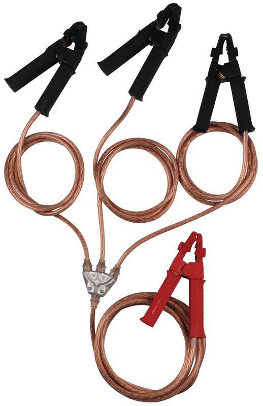 Potentialausgleichsvorrichtung 3+1 mit Zangenklemmen 3x schwarz 1x rot D 5-25mm
