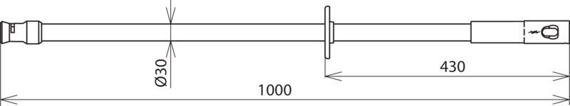 Erdungsstange f. Spindel-Querstift m. Steckkupplung  L 1000mm – Bild 2 von 2