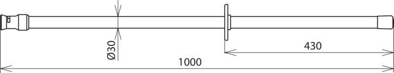 Erdungsstange L 1000mm Spindel m. Querstift – Bild 2 von 2