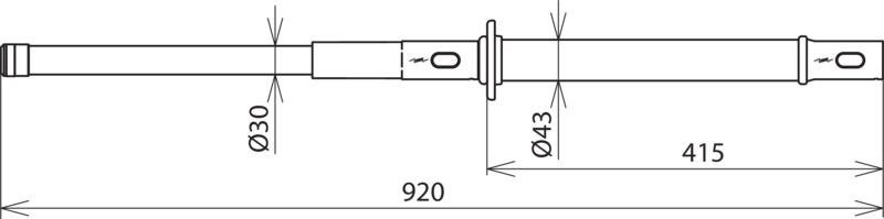 Erdungsstange f. Spindel-Sechskant m. Steckkupplung  L 920mm – Bild 2 von 2