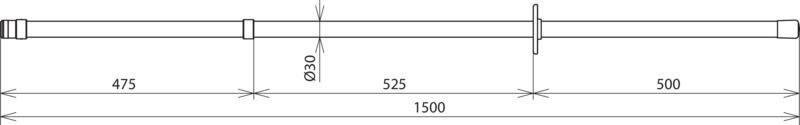Isolierstange 36kV M12 SK L 1500mm – Bild 2 von 2