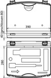 Kunststoffkoffer leer 390x280x80mm f. Pruefkopf PHE III  L