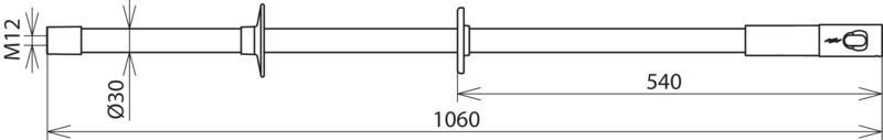 Isolierstange f. PHE m. Gewinde M12 u. Steckkupplung L 1060mm – Bild 2 von 2