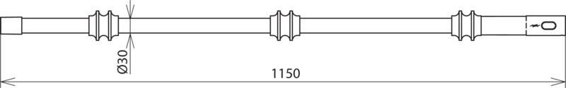 Isolierteil m. Gewindebuchse M12 u. Steckkupplung D 30mm  L 1150mm – Bild 2 von 2