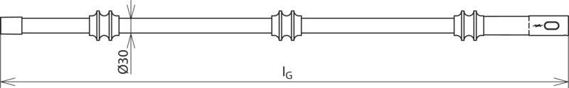 Isolierstangen-Oberteil m. Gewindebuchse M12 u. STK D 30mm  L 783mm – Bild 2 von 2