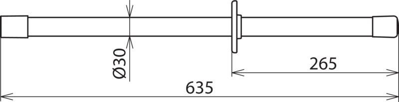 Isolierstange m. Gewinde M12 u. Abschlusskappe L 635mm – Bild 2 von 2