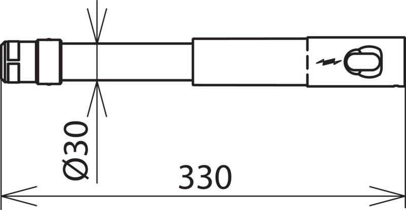 Arbeitskopf bis 36kV 50Hz Spindel Sechs- kant m. Steckkupplung L 330 mm – Bild 2 von 2