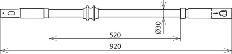 Isolierstange  25kV 16,7Hz m. Steckkupplung D 30mm  L 900mm – Bild 2 von 2