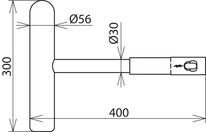 Arbeitskopf Eisschlaghammer 25kV 16,7Hz mit Steckkupplung D 56mm L 400mm – Bild 2 von 2