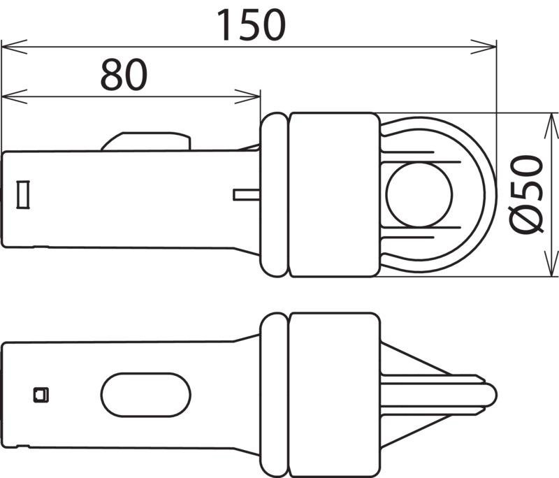 Abschlussteil m. Steckkupplung u. Alu-Ringoese – Bild 2 von 2
