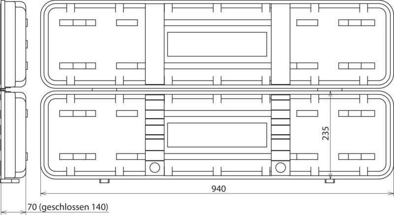 Kunststoffkoffer leer fuer Spannungs- pruefer PHE 940x235x140mm – Bild 2 von 2