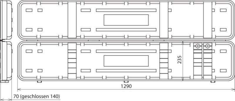 Kunststoffkoffer leer fuer Spannungs- pruefer PHE III 60/110kV 1270x215x140mm – Bild 2 von 2