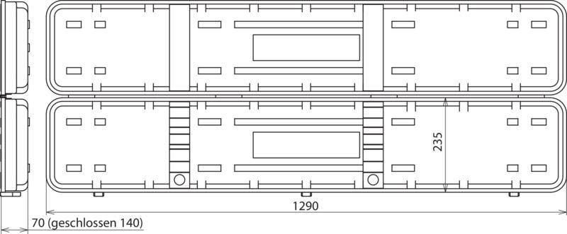 Kunststoffkoffer leer fuer Spannungs- pruefer PHE 1290x235x140mm – Bild 2 von 2