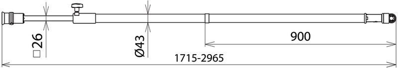 Erdungsstange Spindel-Querstift (klein) teleskopisch m. Steckkuppl.  1790-3040mm – Bild 2 von 2