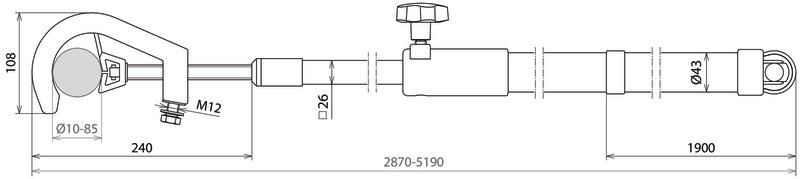Teleskop-Erdungsstange L 2875-5200mm m. montierter Phasenschraubklemme – Bild 2 von 2