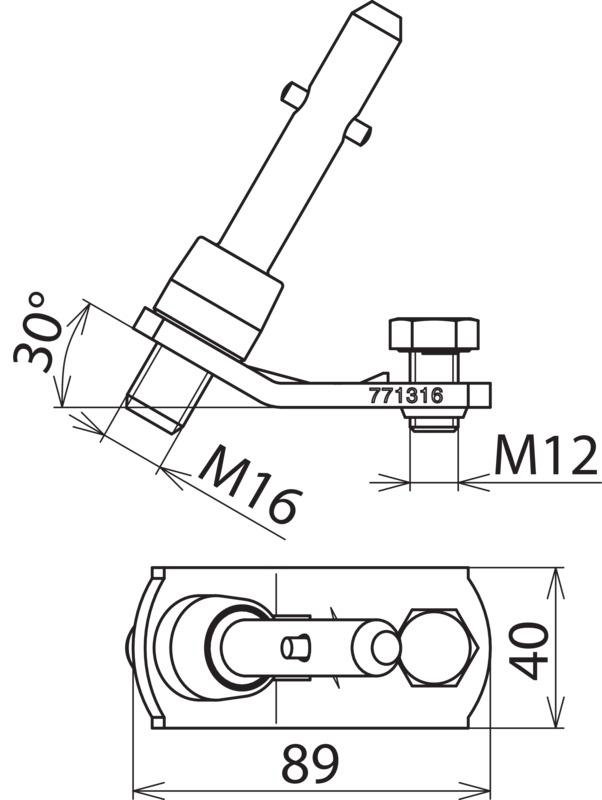Phasenanschlussstueck m. Spindel Q-Stift M16x18mm f. Anschlussstueck PK1 16-150mm*2 – Bild 2 von 2