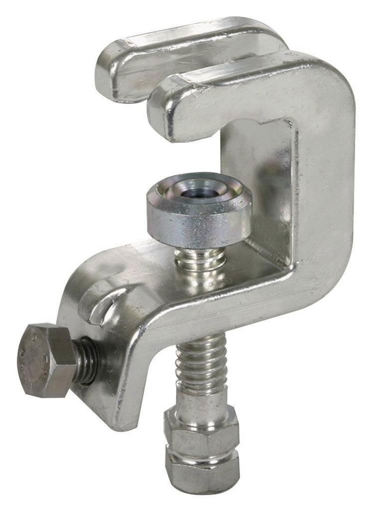 Universalklemme D 25/30mm T 18mm u.Rund- /Flachleiter bis 30mm m. Spindel-6-kant