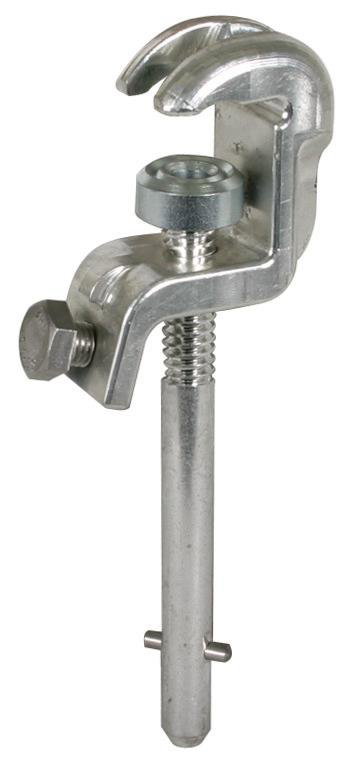 Universalklemme D 20/25mm T 15mm Rd/Fl 20mm m. Spindel-Querstift lang