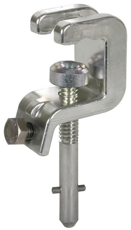 Universalklemme D 25/30mm T 18mm u.Rund- /Flachleiter bis 30mm m. Spindel-Q-Stift