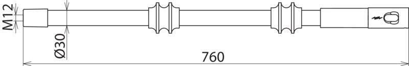 Isolierteil f. PHE4 m. Steckkupplung L 760mm – Bild 2 von 2