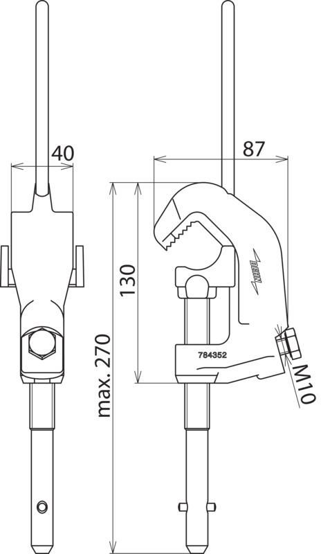 Leiter-Klemme m. Tastspitze f. D 4-40mm m. Spindel Querstift lang – Bild 2 von 2