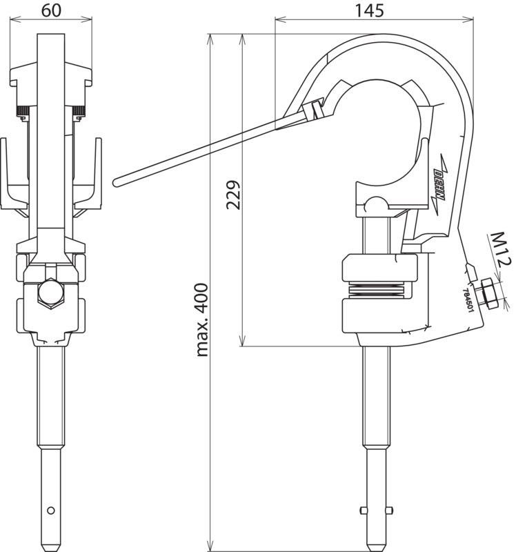 Phasenschraubklemme D 10-65mm Sp-Q-Stift Anschl.stk. PK1 16-120mm*2 m. Einhaengehil – Bild 2 von 2