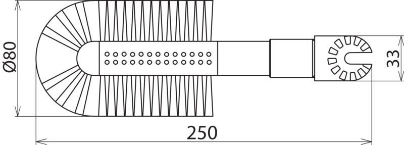 Stabbuerste D 80mm L 250mm m. Zahnkupplung f. Trockenreinigungsset MS  -36kV – Bild 2 von 2