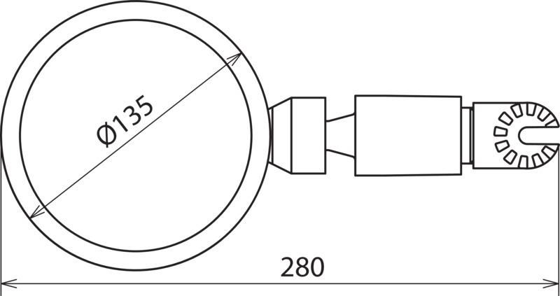 Isolierspiegel  D 135 mm m. Zahn- kupplung f. Reinigungsset MS – Bild 2 von 2