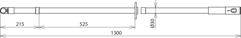 Isolierstange m. Handhabe u. Zahnk. teilbar f. Feuchtreinigungsset MS-36kV – Bild 2 von 2