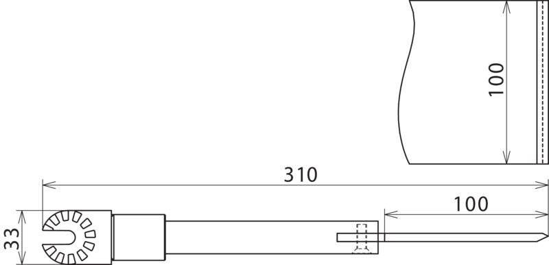 Schaber B 100mm L 310mm m. Zahnkupplung f. Feuchtreinigungsset MS -36kV – Bild 2 von 2
