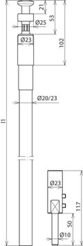 HVI Leitung f. Rohrinnenverl. mehrdraeht. Vorkonfekt. D 23mm Cu L 6,0m grau