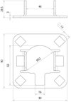 Anschlussplatte NIRO fuer Stuetzrohre D 40mm fuer 4x HVI-light-plus
