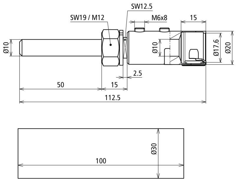 Anschlusselement M12 m. Mutter u. Schrumpfschlauch f. HVI light – Bild 2 von 2
