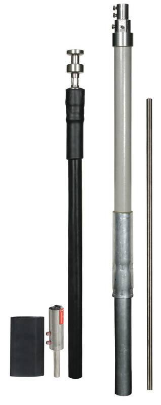 HVI-Leitung D 23mm Cu mit Stuetzrohr L 3200mm und Fangspitze L 1000mm -SET-