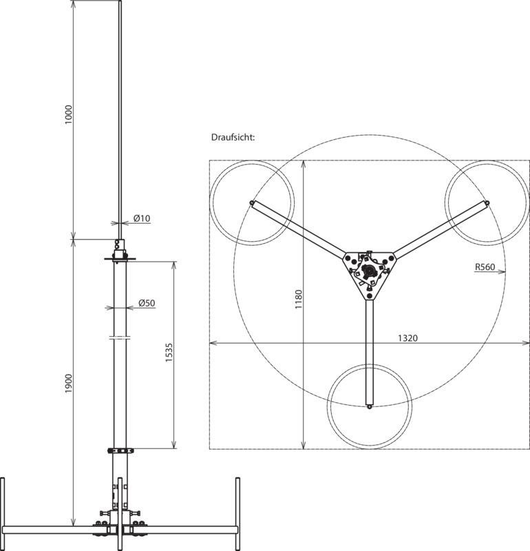 Fangmast 50 f. HVI-light-Leitung SET m. Dreibeinstativ  L 2900mm – Bild 2 von 2