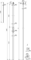 HVI-power-Leitung D27mm Cu L 6,0m -SET- m.Stuetzrohr L3500mm m. Fangspitze 1,0m