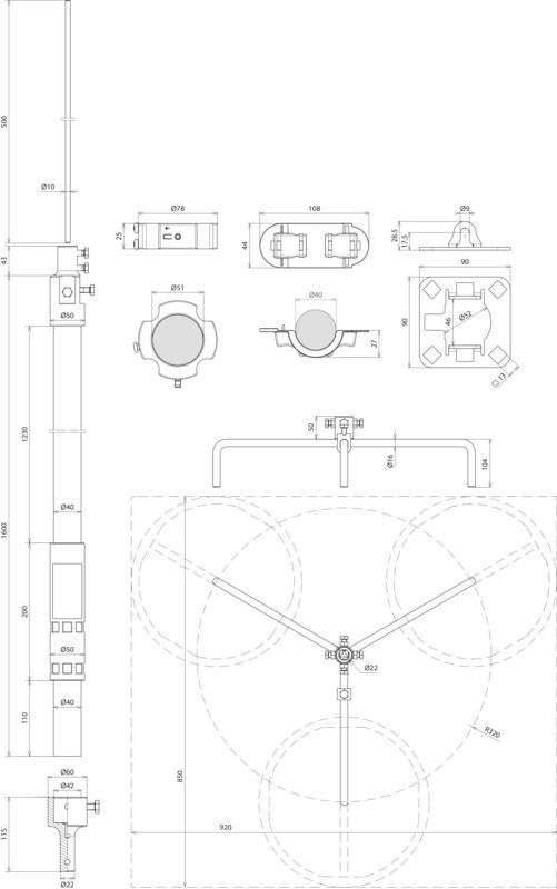 Fangmast fuer HVI light plus -SET- D 40 mm L 2200 mm R320 mm – Bild 2 von 2