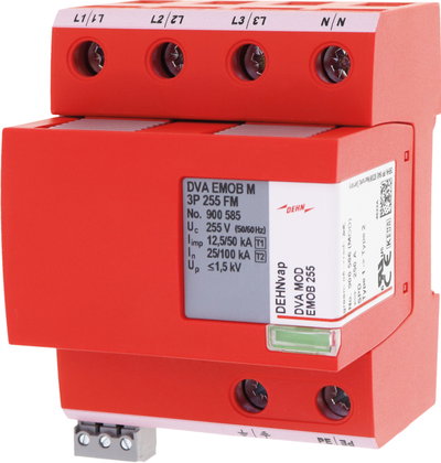 Kombiableiter Typ 1 + Typ 2 DEHNvap M fuer dreiphasige TT- und TN-S-Systeme