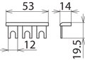 Kammschiene / Modularverdrahtungssystem einphasig, 3-polig, Kupfer 16mm*2