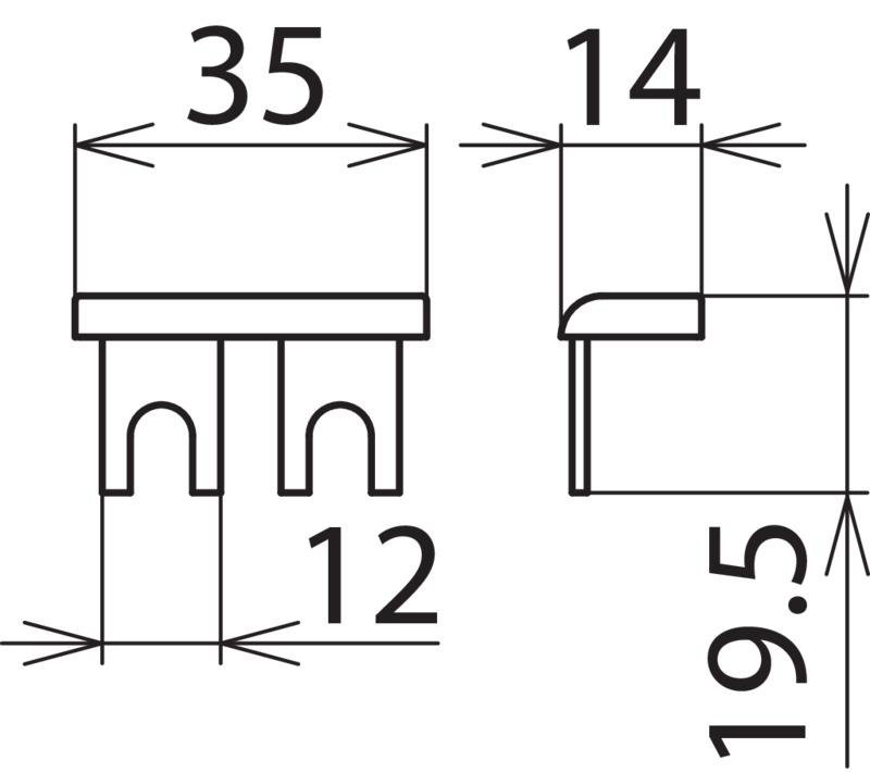 Kammschiene / Modularverdrahtungssystem einphasig, 2-polig, Kupfer 16mm*2 – Bild 2 von 2