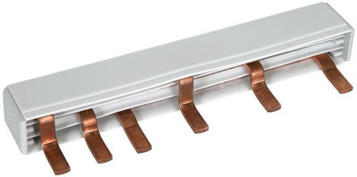 Kammschiene / Modularverdrahtungssystem dreiphasig, 6-polig, 9 Teilungseinheiten