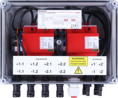 GAK Typ 1+2 im Gehaeuse IP65 f. PV-Anl. 2MPPT mit je 2 Strings b. 1100V DC
