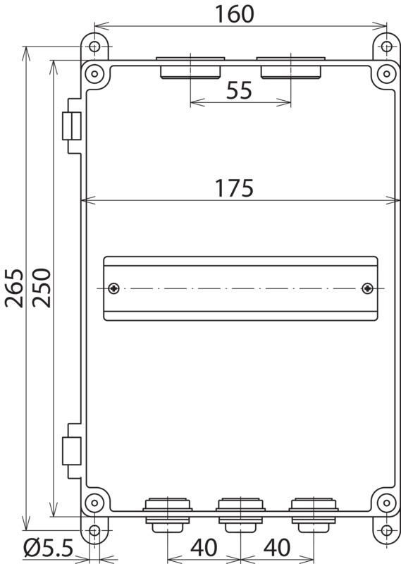 Iso-Gehaeuse fuer Aufputzmontage IP 54 f. Reihen-Einbaugeraete 7TE – Bild 2 von 2