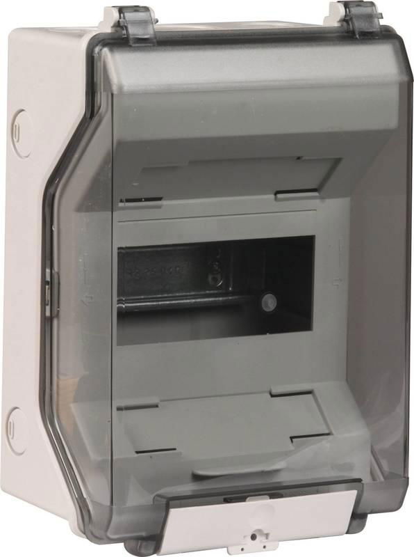 Isolierstoffgehaeuse Aufputz IP54 f. Reiheneinbaugeraete 6 Teilungseinheit.