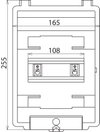 Isolierstoffgehaeuse Aufputz IP54 f. Reiheneinbaugeraete 6 Teilungseinheit.