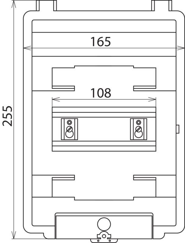 Isolierstoffgehaeuse Aufputz IP54 f. Reiheneinbaugeraete 6 Teilungseinheit. – Bild 2 von 2