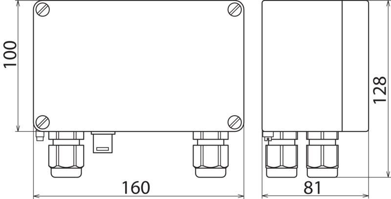 Aluminiumgehaeuse Aufputz IP65 fuer Ex(i) mit Hutschiene B 160 H 100 T 85mm – Bild 2 von 2