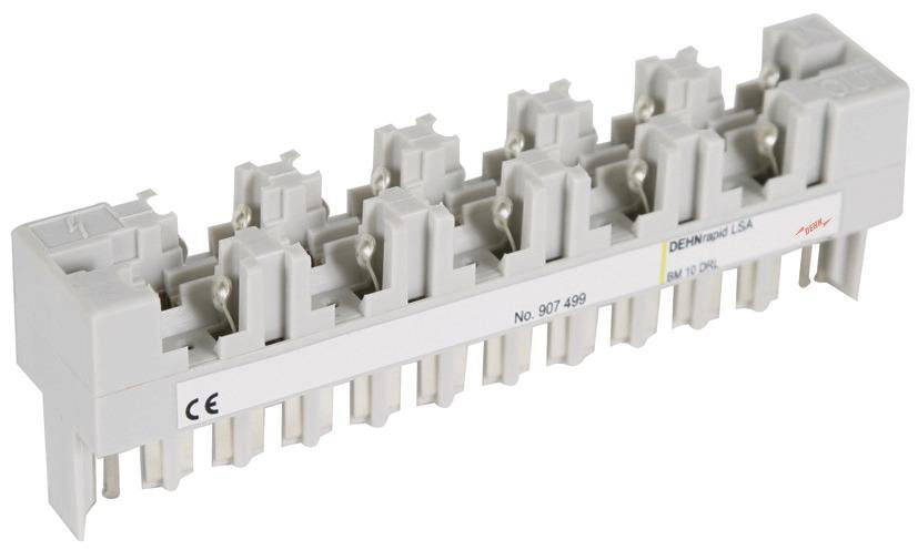 Steckmagazin fuer 1 bis 10 Gasentladungs- ableiter fuer DEHNrapid LSA-Technik 2