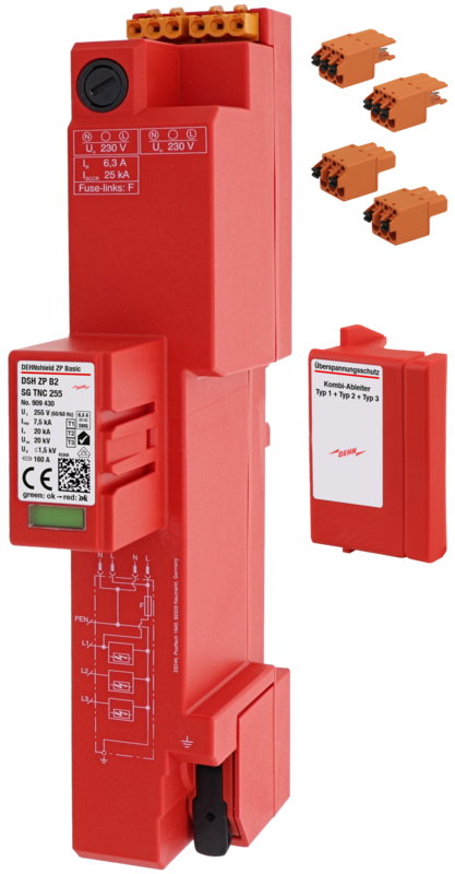 Kombi-Ableiter Typ1+2+3 DEHNshield ZP Basic 2 SG fuer TNC-Systeme