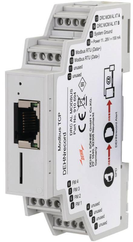 DEHNrecord Alert zur Uebermittlung von SPD- Statusinformationen via Modbus RTU/TCP